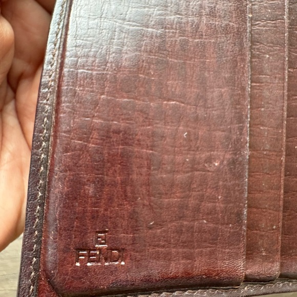 FENDI W Hook Wallet Zucchino Beige Canvas Leather Authentic Used - Picture 5 of 11